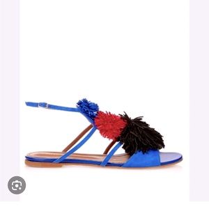 Malone Souliers flat sandals with Pom poms. Size 37